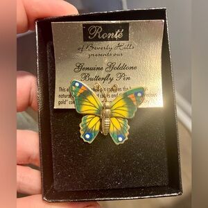 Ronté of Beverly Hills Goldtone Vintage Butterfly Pin